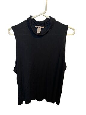 H&M Black Sleeveless Mock Neck Tank Top